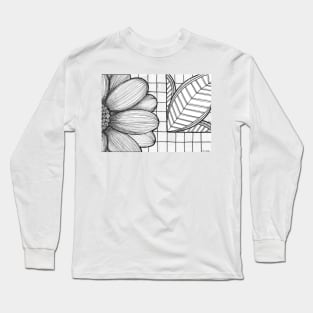 Grid and flower pattern Long Sleeve T-Shirt